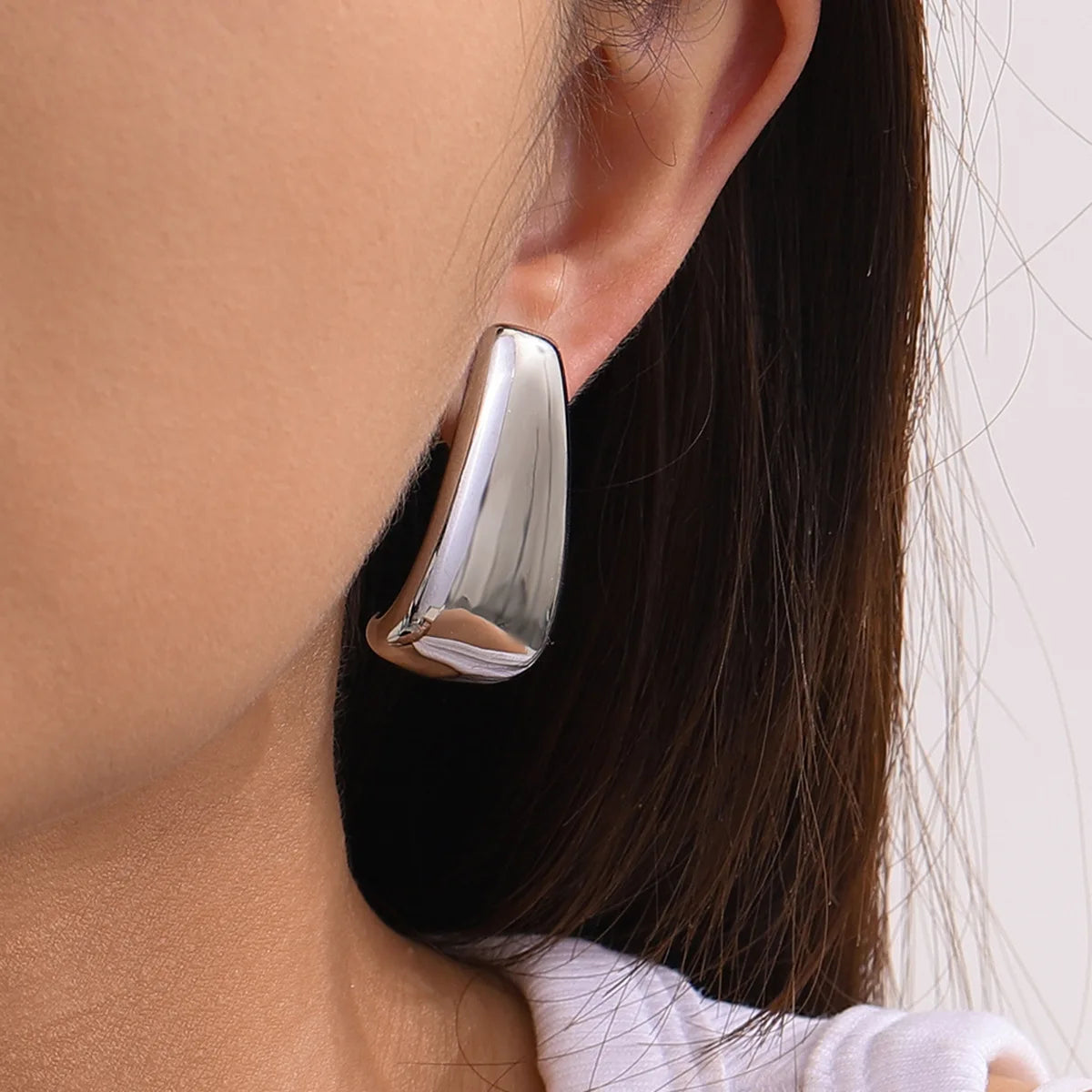 Aimgal Fashion Jewelry Tarnish-Free 316 Stainless Steel 18K Gold Plated Large Size Studs Earrings Trendy Party Gift