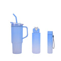 Wholesale 40oz Gradient Plastic Cup Portable Three-Piece Water Bottle With Straw