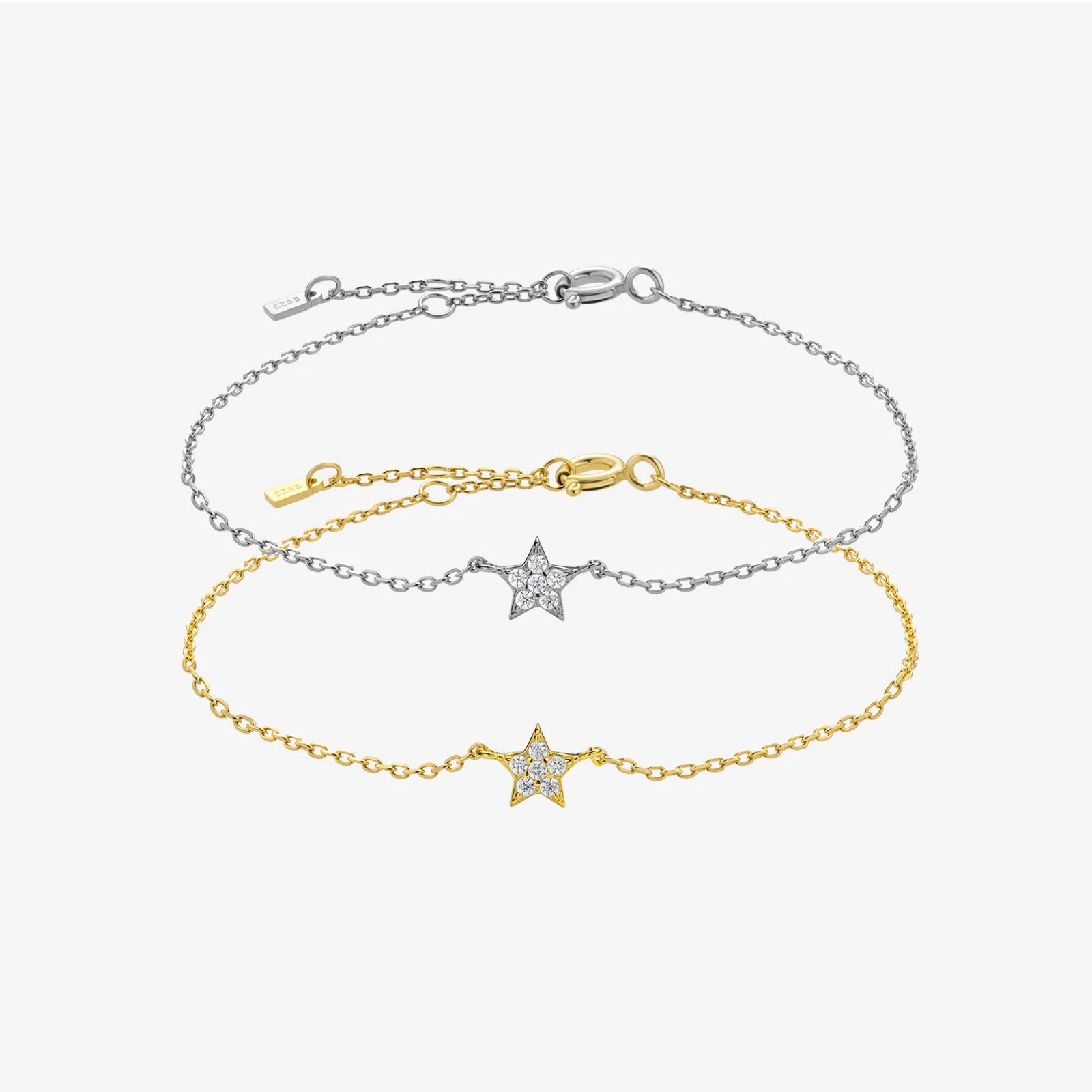 FUAMAY Fashion S925 Sterling Silver Anise 6mm Star Diamond-studded Star Drop Bracelets Jewellery Woman Gift