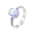 925 Sterling Silver Aurora Ring Purple Glimmering Enamel Rings for Women Fine Jewelry Party Anniversary Birthday Gift BSR499