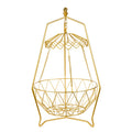 1-Tier Modern Countertop Steamable Fruit Basket Banana Hanger Detachable Metal Holder >10L Capacity Cylinder Shape Food Storage