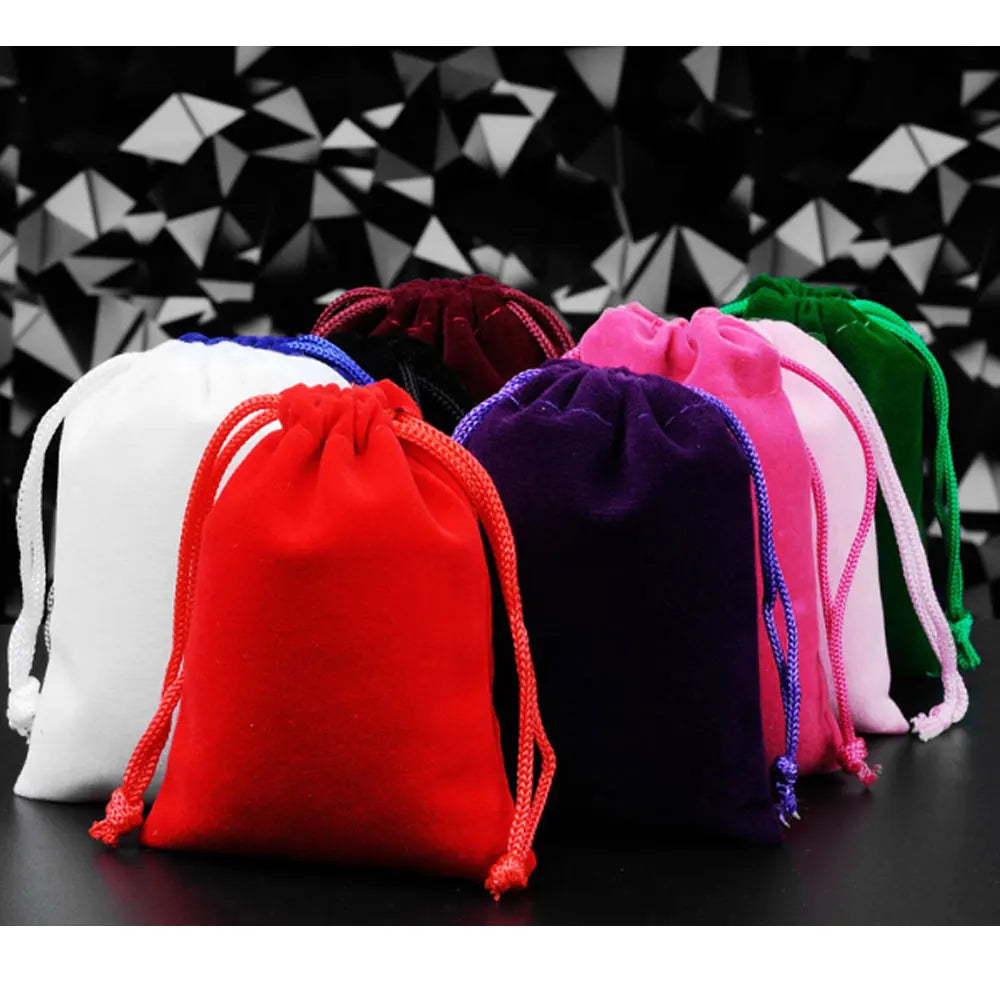 Rich Colors and Sizes Velvet Drawstring Pouches Jewelry Bags Small