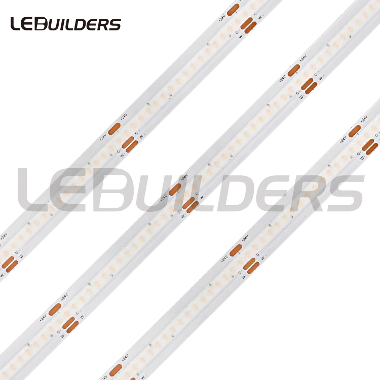 COB CCT Tunable Indoor Lighting Flexible Copper LED Strip Light DC24V Bicolor Cuttable Dynamic White 2700K 6500K Voice Control