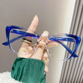 QSKY European Style 2025 Cheap Pc Anti Blue Light Glasses Polygon Cat Eye Design Eye Glasses Frames for Woman