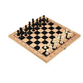 3-in-1 9.5-Inch Wooden Chessboard Game Set with 32pcs Figures & 24pcs Checkers for Chess Enthusiasts