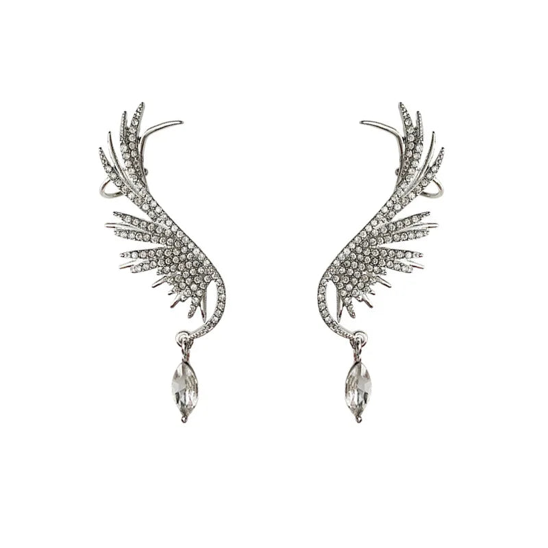 2025 Crystal Sterling Crystal Rhinestone Drop Earrings for Women fairy Wing Earring