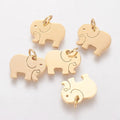PandaHall Gold Stainless Steel Elephant Charms Wholesale Cute Animal DIY Jewelry Accessories for Making Necklaces & Bracelets
