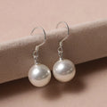 Simple Design Real Silver Plated Hook Drop 8 10 12MM Pearl Earring Jewelry for Women