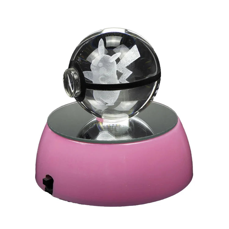 High Grade Custom 3d Laser Engraving Crystal Glass Poke Ball Stand K9 clear Magic Wedding Ball Gowns Crystals with Gift Box