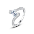 New Personalized Irregular Ring Fine Jewelry S925 Sterling Silver Geometric square Zirconia Eternity Ring