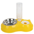 Factory Wholesale 2 in 1 Plastic Pet Drinking Bowl Elevated Stainless Steel Cat Feeding Food Bowl