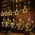 Christmas Star Moon Curtain Light Stars Snow Curtain Light Christmas Festive Interior Atmosphere Decorated LED Light Strings