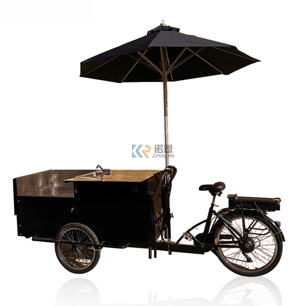 Outdoor Food Bike Cart Mobile Fast Coffee Trike Electric Food Tricycle for Sale Europe