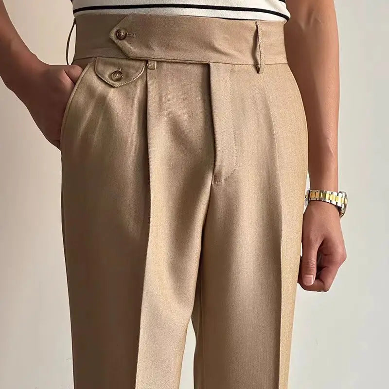 High Waist Pleated Anti-Wrinkle Non-Ironing Business Casual Straight Tube Suit Pants Large Size Wind Drop Non-Ironing Suit Pants