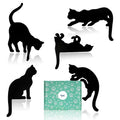 2024 New Home Decor Ideas Eco-Friendly Wooden Black Sitting Cat Wall Art