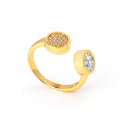 Newest Double Circle CZ Crystal Ring Holder Set for Women Inlaid Gold Natural Wedding Jewelry Latest Designs for Ladies