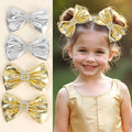 CN 2Pcs Solid Color Leather Hair Pins Sparkly Rhinestone Barrette Leather Hair Clip for Girls Kids