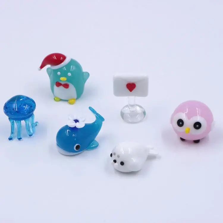Super Quality Mixed Design Murano Mini Glass Small Sea Animal Figurines