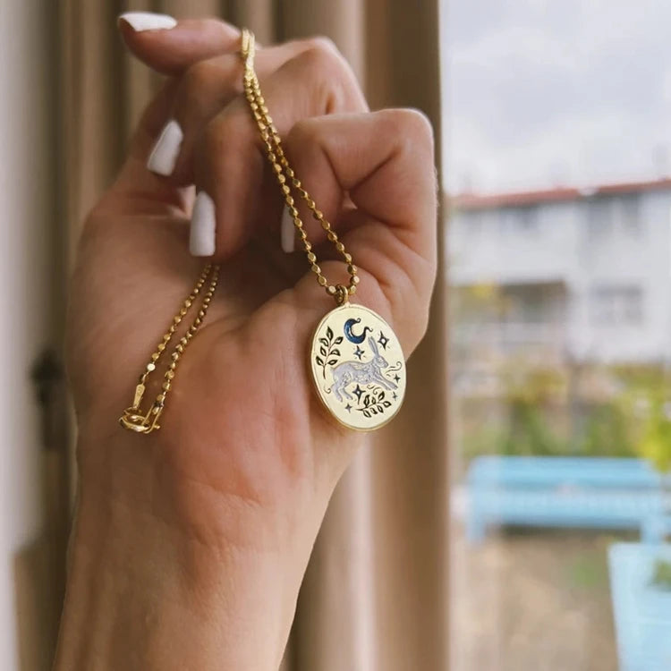 Fashion Jewelry New Arrival Handmade Colorful Painted Enamel Stainless Steel Necklace Rabbit Fine Necklaces for Women