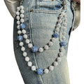 Custom 12+16mm Disco Ball Beaded Layered Pendant Bag Jeans Pant Pocket Belt Chains Rhinestone Beads Wallet Chain for Men Woman