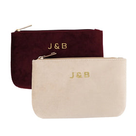 Multi Color Basic Style High End Velvet Material with Embroidery Logo for Pearls and Jewels Gift Pouch Beauty Cosmetic Bag