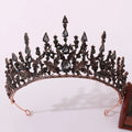 Wedding Party Baroque Crystal Bridal Hair Crown Gold Plated Alloy CZ Tiaras and Crowns for Anniversary