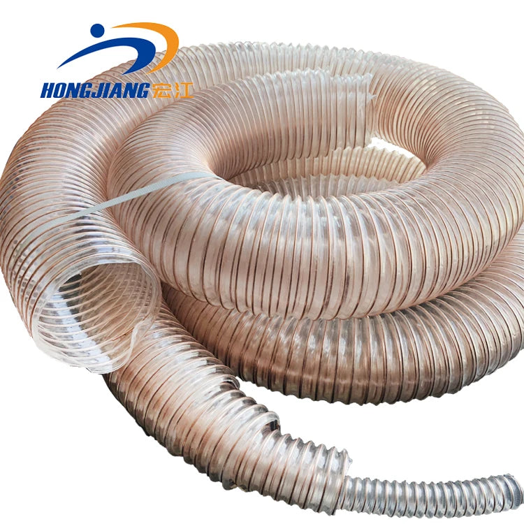 4 Inch Flexible Clear PU Plastic Vacuum Hose 1.5-20m Length for Industrial Dust Collector Woodworking Dust Extraction