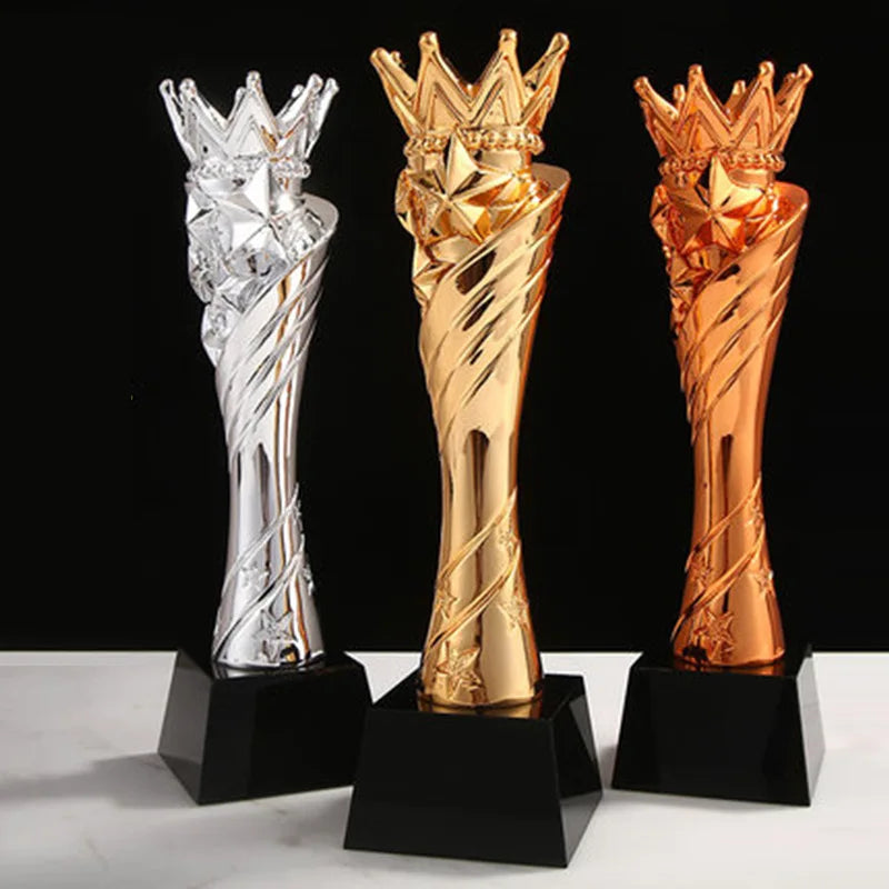 Champions League Custom Content Crystal Crown Trophy Laser Printed Eco-Friendly Handmade Model Factory Wholesale Souvenir Gift