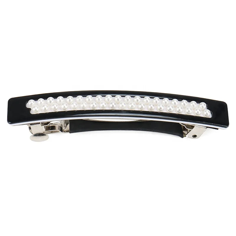 White Pearl Hair Clip Acetate Hair Barrette Clips for Women New Style High Grade Barrette Clip