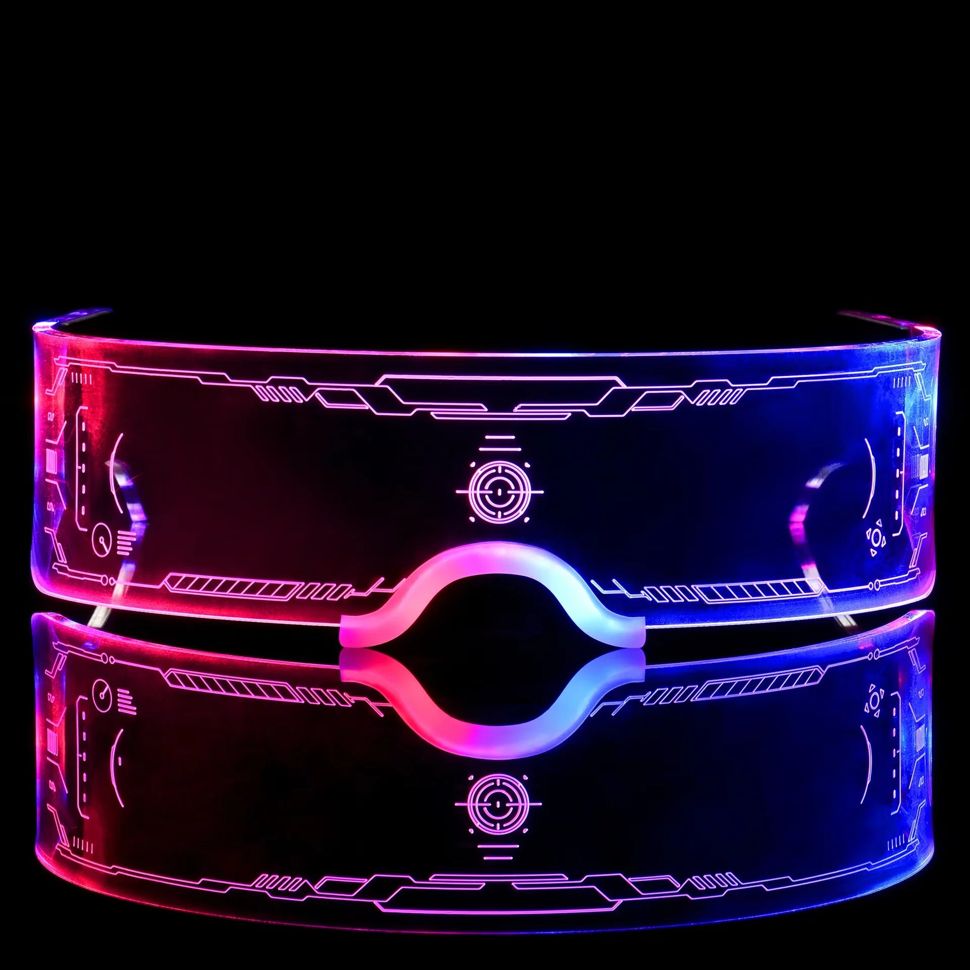 New Design Light up Cyberpunk Glassesluminous Visor Glasses for Party Rave