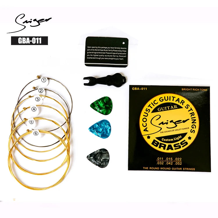 Wholesale Guitar Accessories Good Quality Acoustic Guitar String Steel String with 3picks