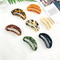 4.5cm*9.5cm Classical Half Round Acetate Hair Claws Clips Acetic Acid Hollow Moon Shape Hair Clamps Shark Hairpins for Women