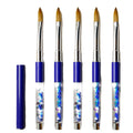 Multi-Style Premium Professional Liquid Oil Handle Acrylic Nail Art Brush Flat Head Sequin Crystal Pen Kolinsky Hair Glitter 3D