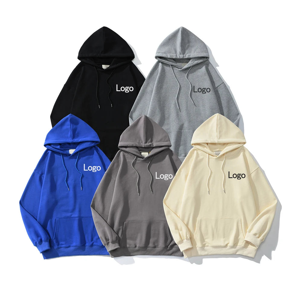 3D Logo Print Regular Fit Suitable Warm Autumn Casual Style Drop Shoulder Hooded Terry Sudadera Men's Hoodies Sweatshirts