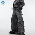 Clothing Manufacturers Custom Heavyweight Wash Vintage Wide-Leg Denim Pants Loose Unisex Flared Jeans