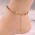 Stainless Steel Eye Ball Anklets for Women Enamel Round Leg Chain Blue Eye Anklets Summer Beach Foot Jewelry Gift
