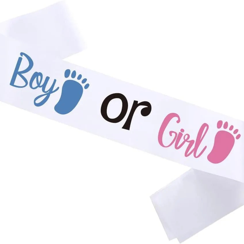 Damai Gender Reveal Baby Shower Decoration Boy or Girl Gender Reveal Sash Party Favors Decorations for Girls Boys