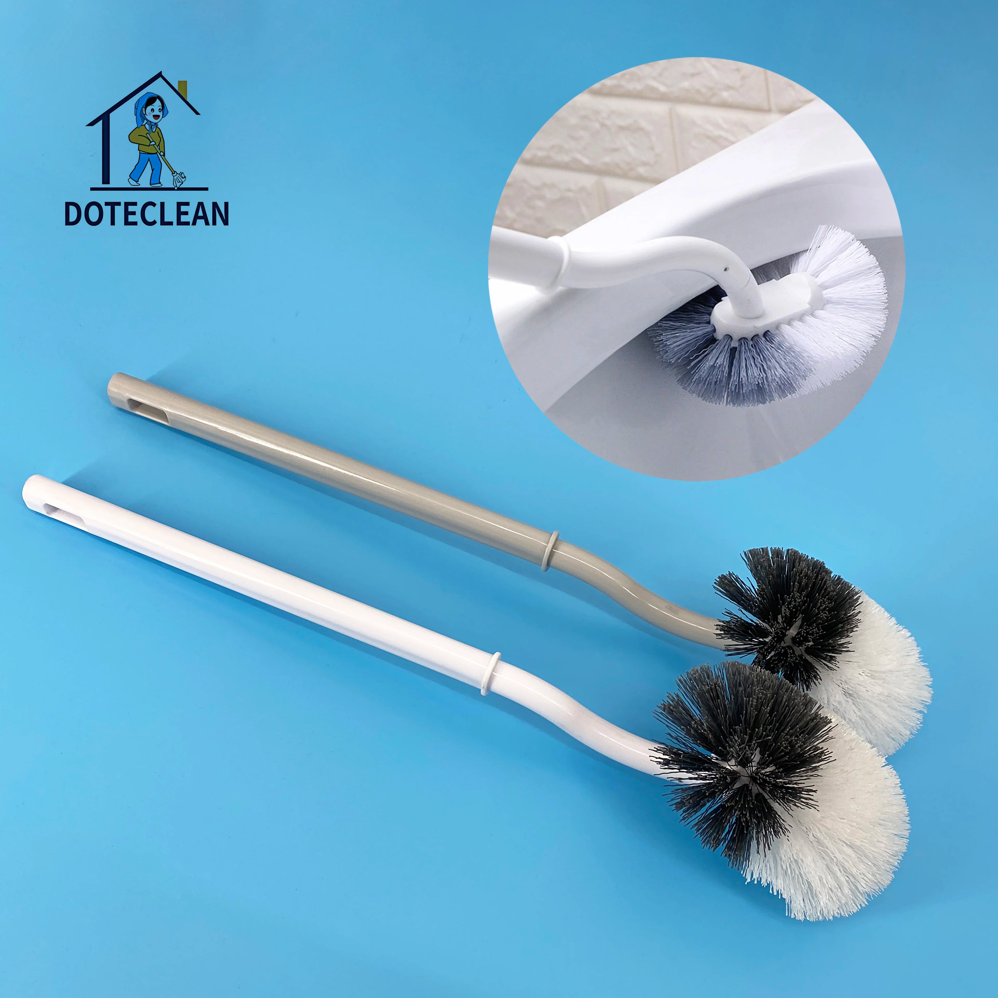 Eco-Friendly Long Handle Plastic Bathroom Toilet Brush TPR & PP Material Household Cleaning Brushes for Washing Toilet Cleaning