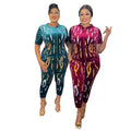 Best African Dress Designs Velvet African Clothing Luxury Rhinestones Two Piece Set Women Clothing