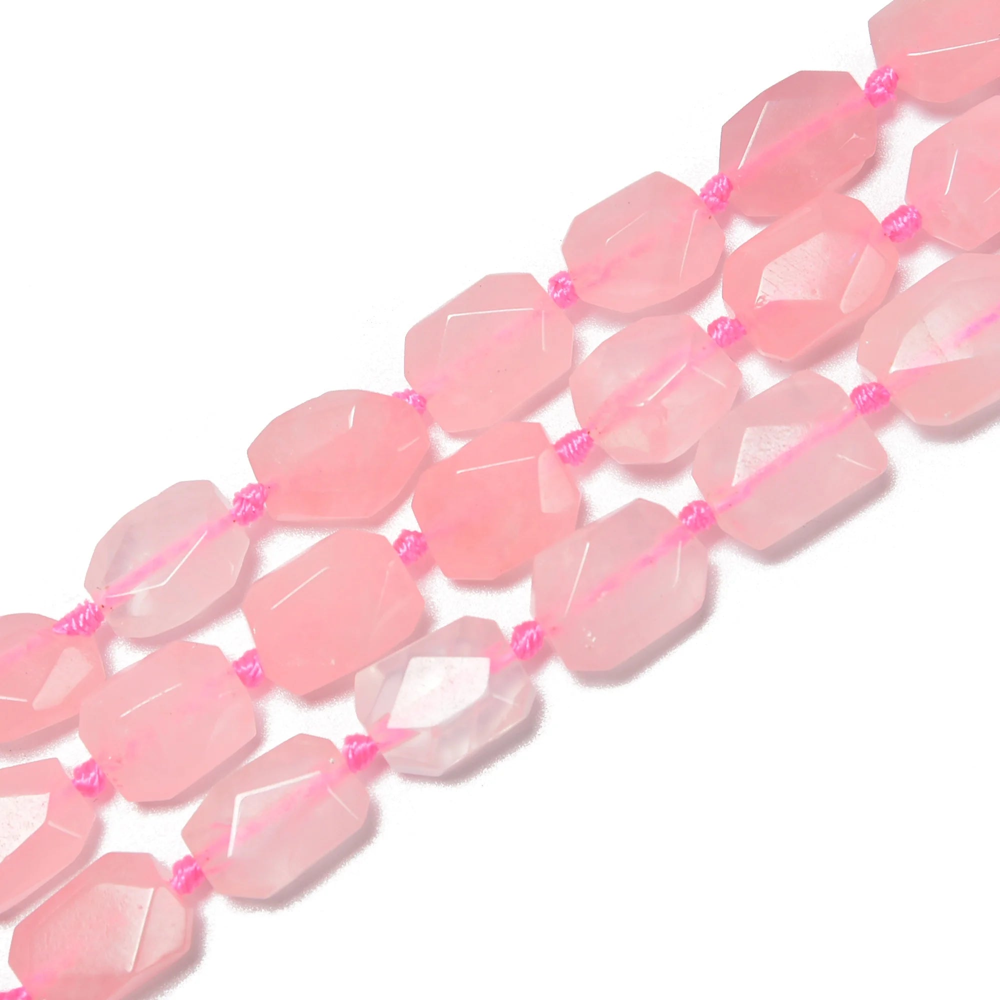 Wholesale 10x12mm Rose Quartz Crystal Bead Strand Faceted Octagon Rectangle Stone Beads for Jewelry Bracelet Pendant Making