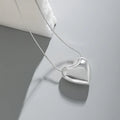 WMYH084 Exaggerated Big Heart Pendant Necklace Women Heart Necklace Fashion Jewelry Sterling Silver Floating Heart Necklace