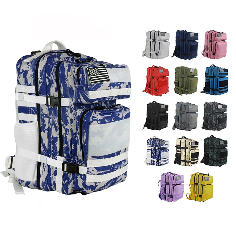 Tactical MOLLE Assault Pack Tactical Backpack Camping Rucksack 3-Day Pack with Water Bottle Holder