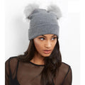 Women Winter Warm Double Pom Crochet knitted Hat Bobble Beanie Ski Wool Soft Hat Casual