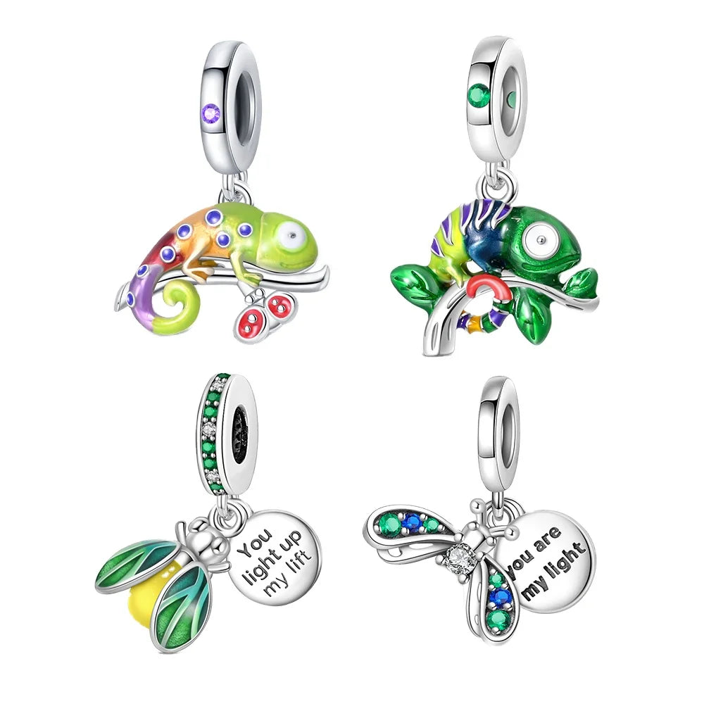 Wholesale Insect Luminous Crystal Charms for Pens Target Logo Jewelry Making Fit Pan Pendants Bracelet Fashion Charm Bracelets
