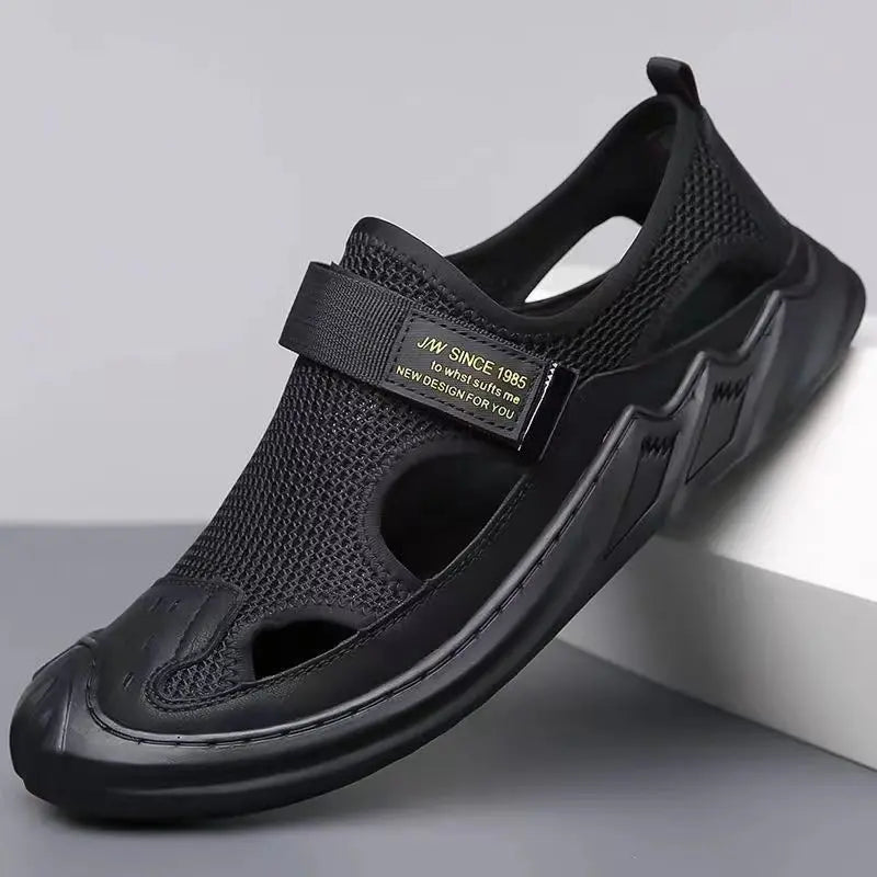 Clearance Price JM Men's Trendy Thick-Soled PVC Midsole Fashion Running Sneakers Slip-On New Style Closed Toe Mesh Sandals