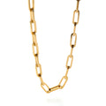 Simple and Elegant Tarnish Free Jewelry Paper Clip Link Chain Necklace Stainless Steel 316L 18K Gold Plated Choker Necklace