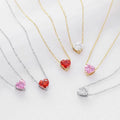Fashion Stainless Steel Love Heart Necklace Special Design Women Clavicle Chain Jewelry Diamond Heart Necklace for Gifts