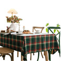 Christmas Geometric Pattern Printed Cotton Linen Woven Square Tablecloth Waterproof Disposable Oilproof Customizable European
