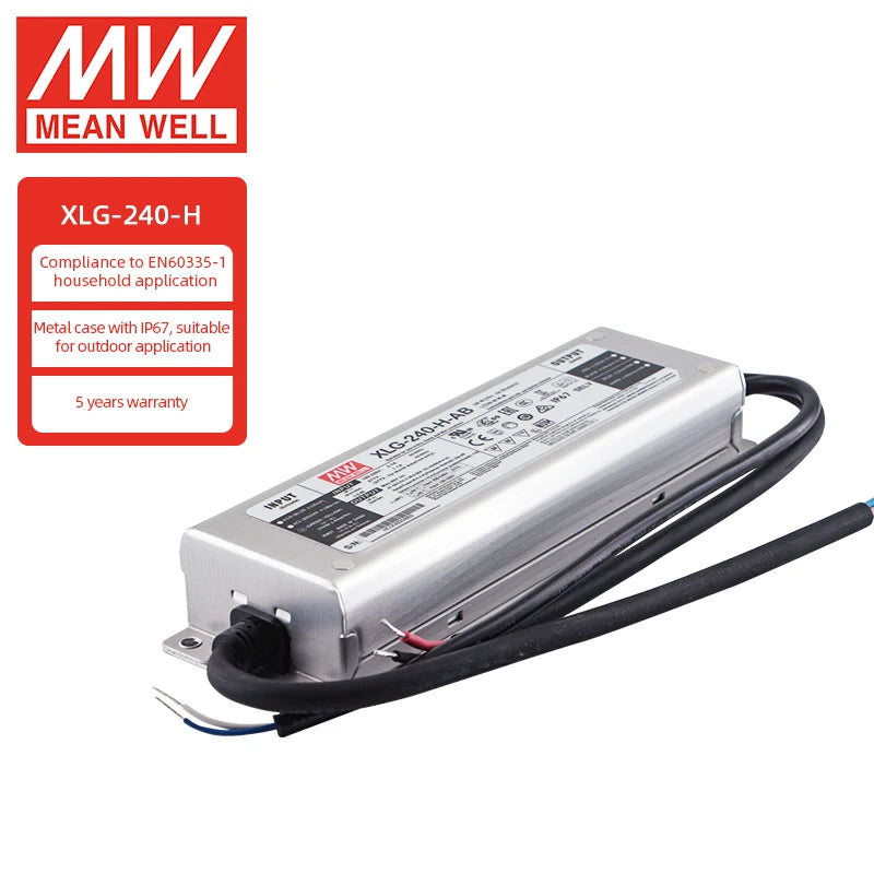 Meanwell XLG-240-H-AB 240W 27VDC 56VDC 4900mA Waterproof IP67 Dimmable LED Driver for Lighting