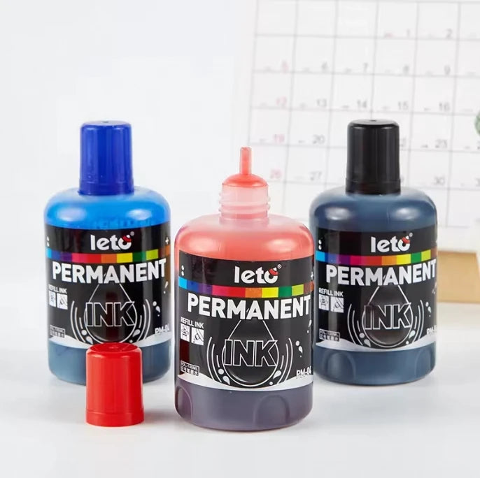 Wholesale 12 Colors Permanent Ink Refill Cd 100ml Waterproof Oil Based Non-Toxic 6mm Writing Width Bottle Refill Marker Pen